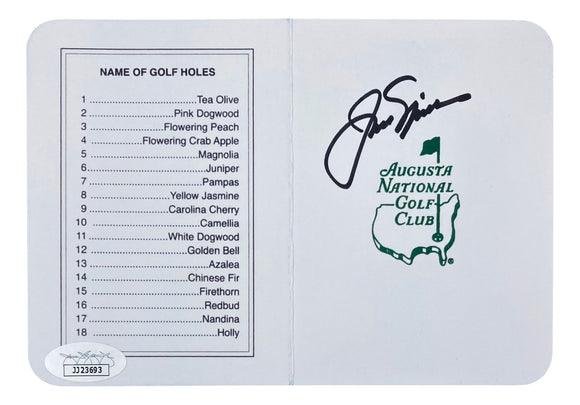 Jack Nicklaus Signed Augusta National Golf Club Scorecard JSA JJ23693 Sports Integrity