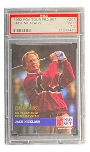 Jack Nicklaus 1992 PGA Tour Pro Set #201 Trading Card PSA/DNA NM 7.5
