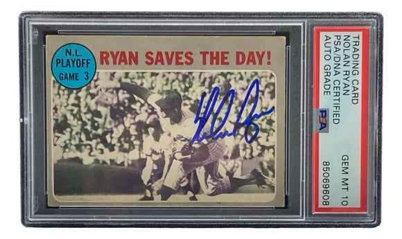 Nolan Ryan Signed 1970 O-Pee-Chee #197 Mets Trading Card PSA/DNA Auto Gem MT 10 Sports Integrity