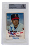 Nolan Ryan Signed 1977 Hostess California Angels Baseball Card #81 BAS 437 Sports Integrity