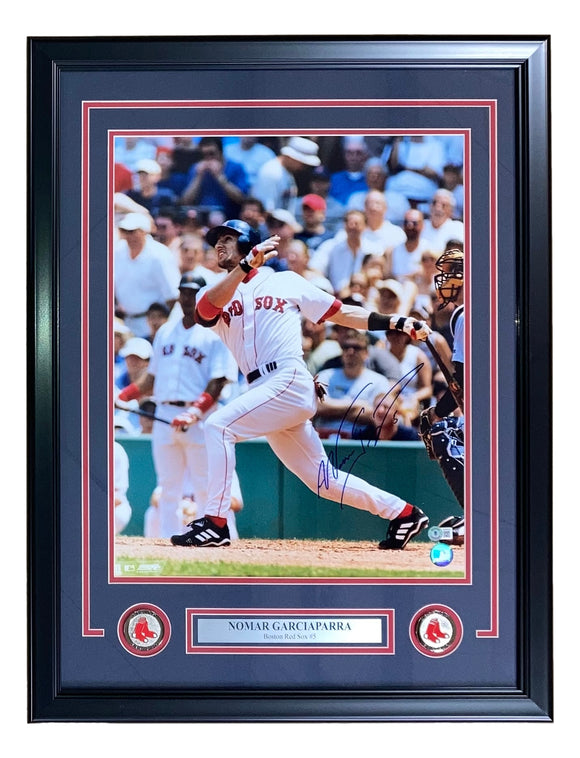 Nomar Garciaparra Signed Framed 16x20 Boston Red Sox Photo BAS Sports Integrity