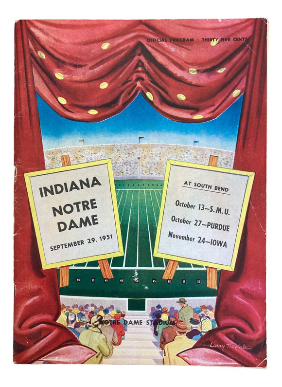 Notre Dame vs Indiana September 29 1951 Official Game Program