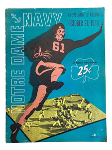 Notre Dame vs Navy October 21 1939 Official Game Program