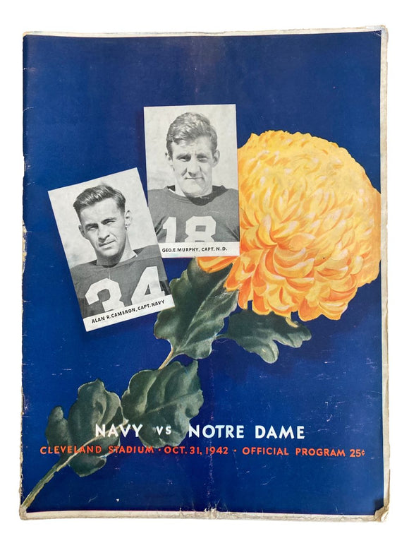 Notre Dame vs Navy October 31 1942 Official Game Program