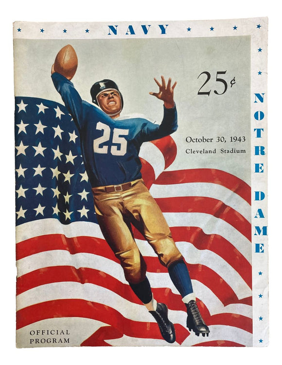 Notre Dame vs Navy October 30 1943 Official Game Program