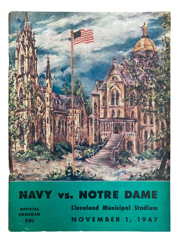 Notre Dame vs Navy November 1 1947 Official Game Program
