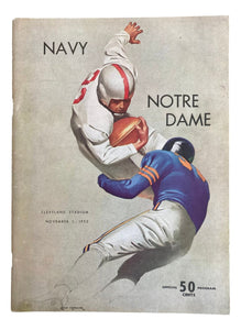 Notre Dame vs Navy November 1 1952 Official Game Program