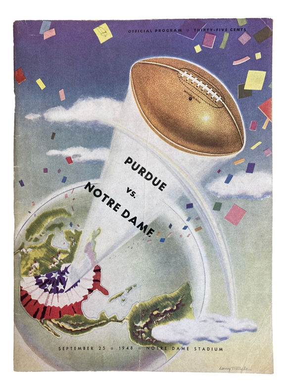 Notre Dame vs Purdue September 25 1948 Official Game Program