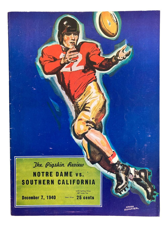 Notre Dame vs Southern California December 7 1940 Official Game Program