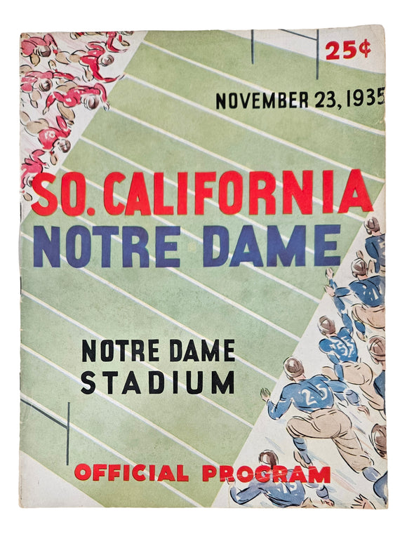 Notre Dame vs Southern California November 23 1935 Official Game Program