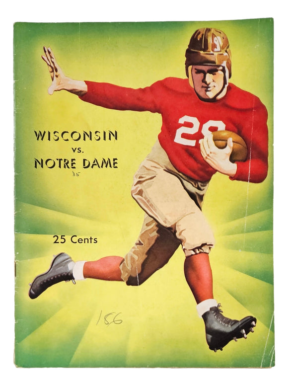 Notre Dame vs Wisconsin October 12 1935 Official Game Program