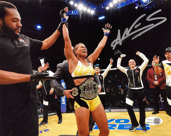 Amanda Nunes Signed 8x10 UFC Championship Photo JSA QR Hologram