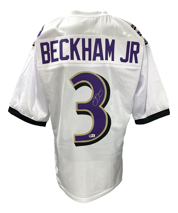 Odell Beckham Jr Signed Custom White Pro-Style Football Jersey BAS Sports Integrity