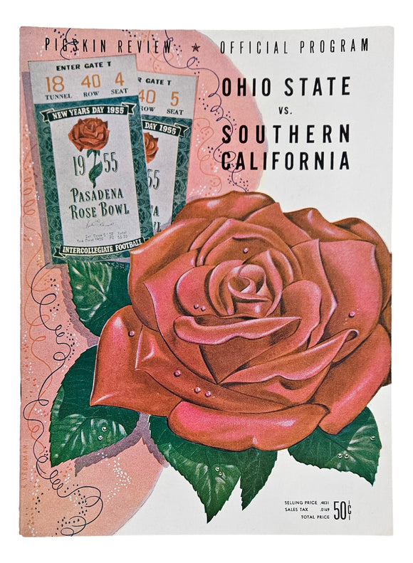 Ohio State vs Southern California 1955 Rose Bowl Official Game Program
