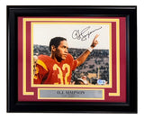 OJ Simpson Signed Framed 8x10 USC Trojans Photo BAS
