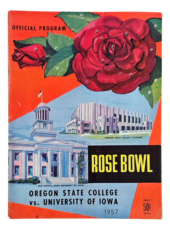 Oregon State vs Iowa 1957 Rose Bowl Official Game Program