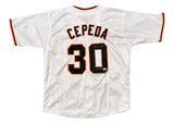 Orlando Cepeda San Francisco Signed White Baseball Jersey HOF 99 BAS