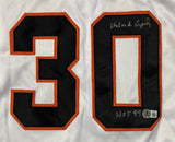Orlando Cepeda San Francisco Signed White Baseball Jersey HOF 99 BAS