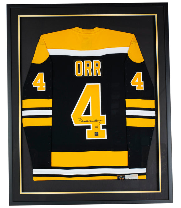 Bobby Orr Signed Framed Boston Bruins Fanatics Vintage Hockey Jersey GNR Holo Sports Integrity