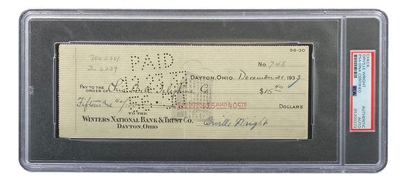 Orville Wright Signed Slabbed Bank Check PSA/DNA 85200372