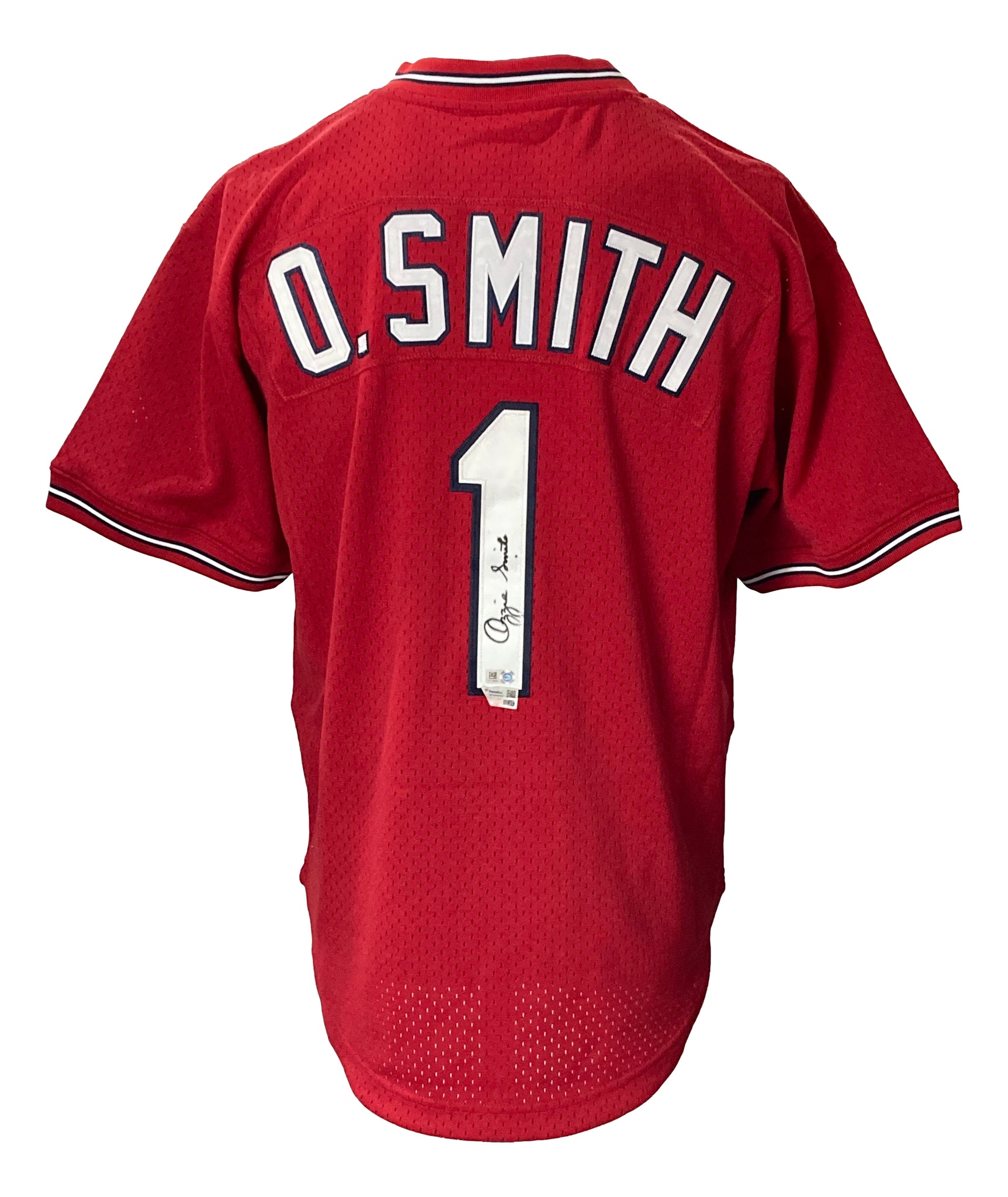 Framed Ozzie Smith St. Louis Cardinals Autographed Navy Mitchell & Ness  Authentic Jersey with HOF 2002 Inscription