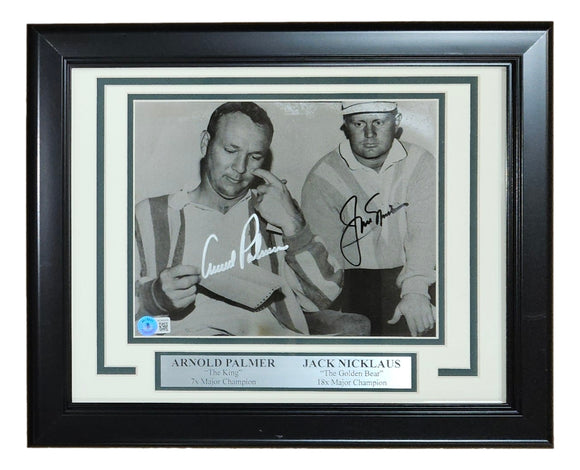 Arnold Palmer Jack Nicklaus Signed Framed 8x10 PGA Golf Photo BAS LOA Sports Integrity