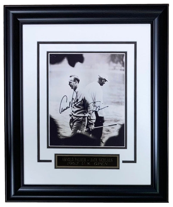 Arnold Palmer Jack Nicklaus Signed Framed 8x10 PGA Golf Photo JSA LOA