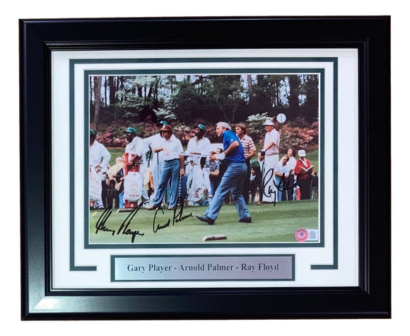 Arnold Palmer Jack Nicklaus Floyd Signed Framed 8x10 Golf Photo BAS BH78971