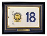 Arnold Palmer Jack Nicklaus Signed Framed Grand Slam Of Golf Flag BAS LOA