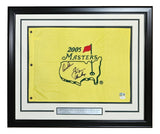 Arnold Palmer Jack Nicklaus Player Signed Framed 2005 Masters Golf Flag BAS LOA Sports Integrity