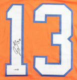 Pat Bryant Denver Signed Orange Football Jersey JSA QR Hologram