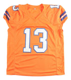 Pat Bryant Denver Signed Orange Pro-Cut Football Jersey JSA QR Hologram