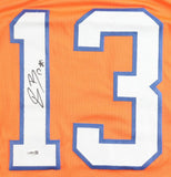Pat Bryant Denver Signed Orange Pro-Cut Football Jersey JSA QR Hologram