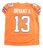 Pat Bryant Denver Signed Orange Pro-Cut Football Jersey JSA QR Hologram