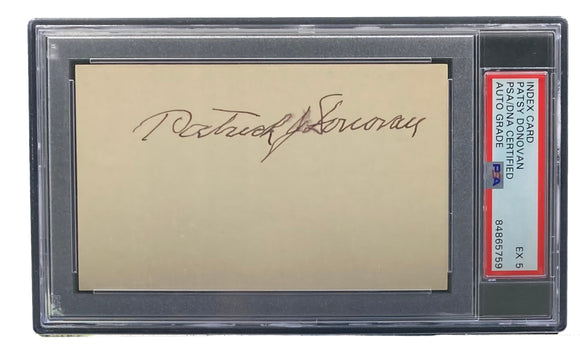 Patsy Donovan Pittsburgh Pirates Signed Slabbed 3x5 Index Card PSA/DNA EX 5 Sports Integrity
