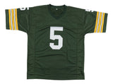 Paul Hornung Green Bay Signed Green Stat Football Jersey JSA