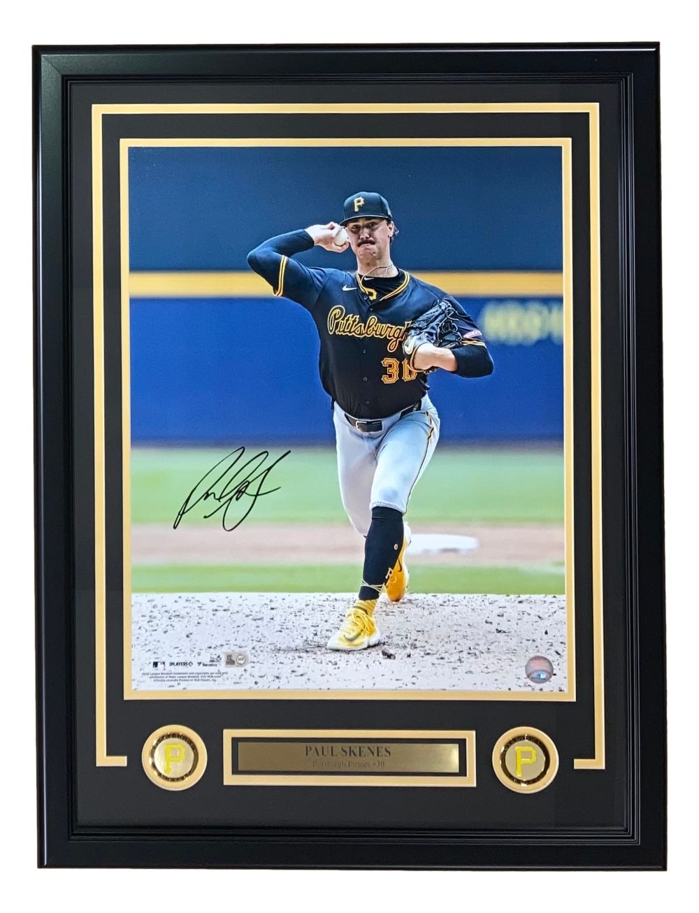 Paul Skenes Signed Framed 16x20 Pittsburgh Pirates Black Jersey