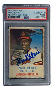 Paul Blair Signed Baltimore Orioles 1975 Hostess #12 Trading Card PSA/DNA Sports Integrity