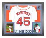 Pedro Martinez Boston Signed Framed White Baseball Jersey BAS