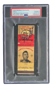 Pele Signed 1958 Remington Rand Rookie Card PSA/DNA Good 2 Auto 10