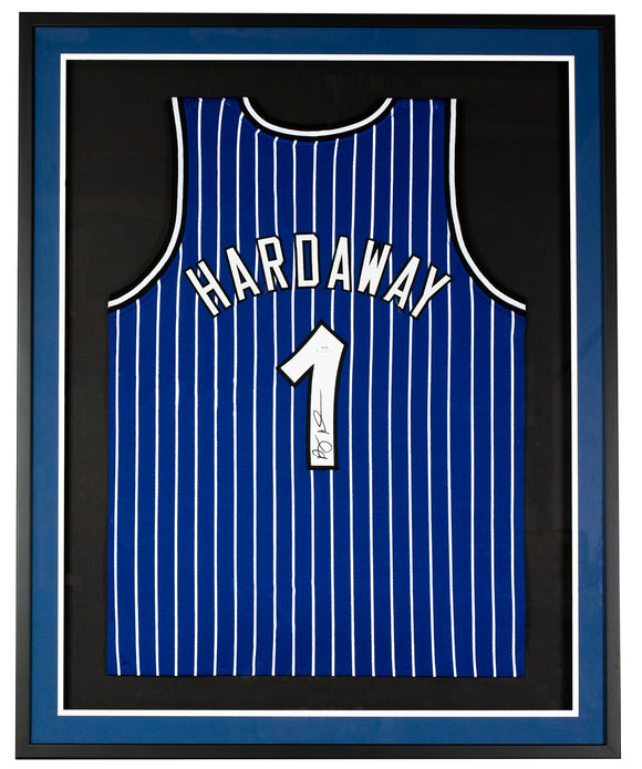 Penny Hardaway Signed Framed Custom Blue Basketball Jersey PSA ITP Sports Integrity