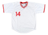 Pete Rose Cincinnati Signed White Baseball Jersey BAS