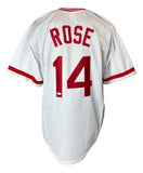 Pete Rose Cincinnatti Signed Autographed White Baseball Jersey 2 JSA
