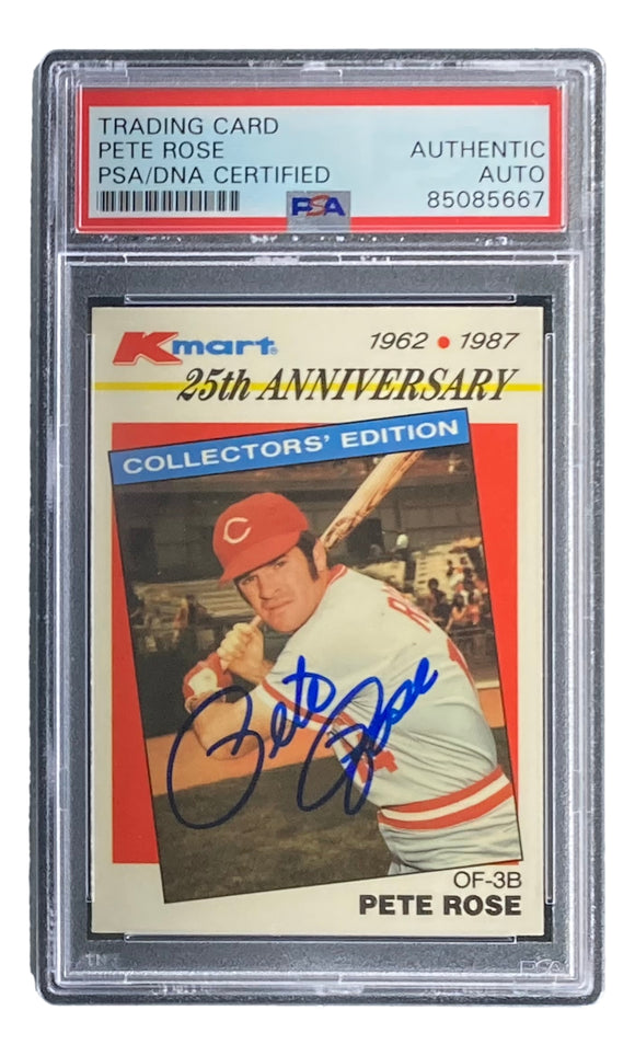 Pete Rose Signed KMart 25th Anniversary Cincinnati Reds Trading Card PSA/DNA Sports Integrity