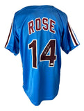 Pete Rose Philadelphia Signed Blue Baseball Jersey JSA