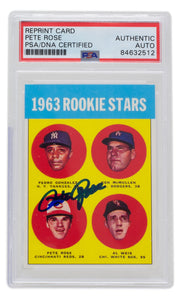 Pete Rose Signed 1963 Topps Rookie Stars #537 RP Baseball Card PSA