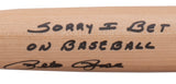 Pete Rose Signed Reds Blonde Louisville Slugger Baseball Bat Sorry I Bet JSA Sports Integrity