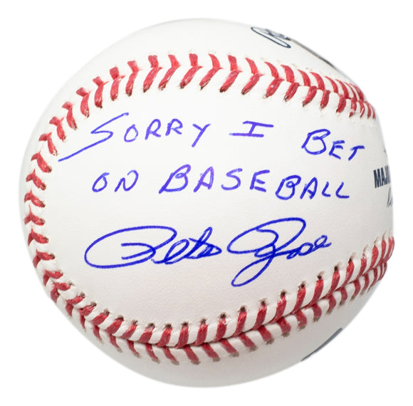 Pete Rose Cincinnati Reds Signed MLB Baseball Sorry I Bet on Baseball BAS