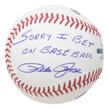 Pete Rose Cincinnati Reds Signed Baseball Sorry I Bet on Baseball w/ Case JSA