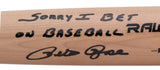 Pete Rose Signed Reds Rawlings Pro Baseball Bat Sorry I Bet JSA